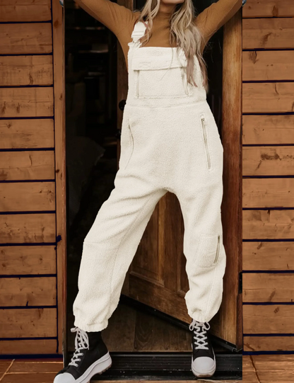 Warme, lockere und legere Fleece-Overalls für Damen