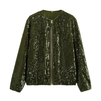 Sequined Bomber Jacket