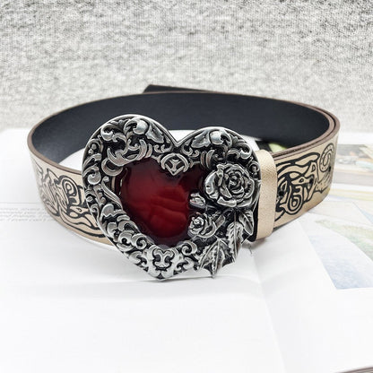 Rose Ruby Heart Belt