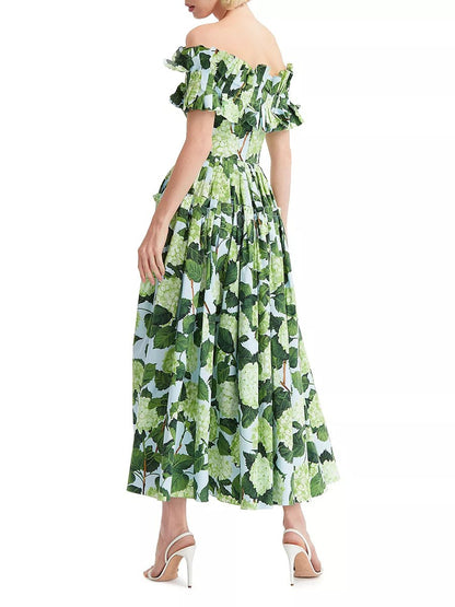 Kleid mit Hortensien-Print