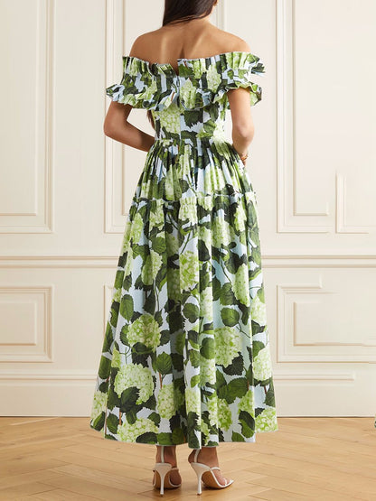 Kleid mit Hortensien-Print