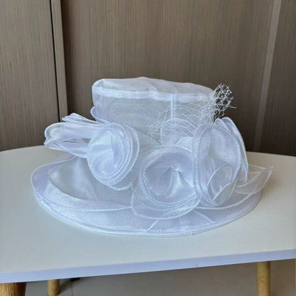 Sombrero de ala ancha para mujer para bodas, fiestas de té y iglesias