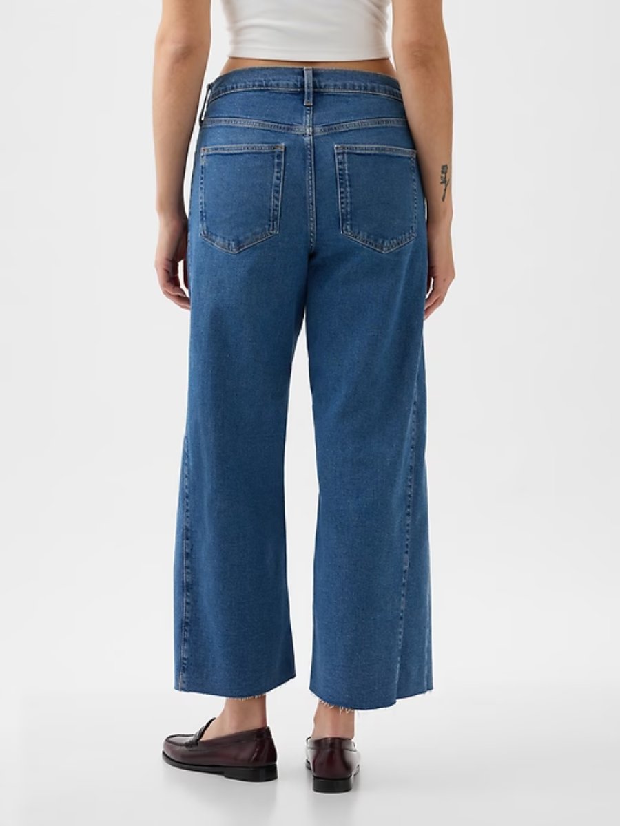 High Rise Stride Wide-Leg Ankle Jeans