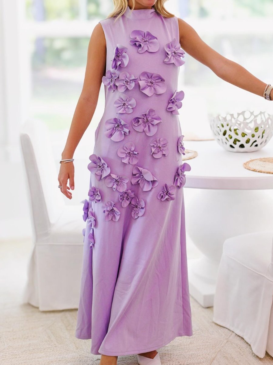 Wunderschönes ärmelloses Maxikleid mit Blumenmuster