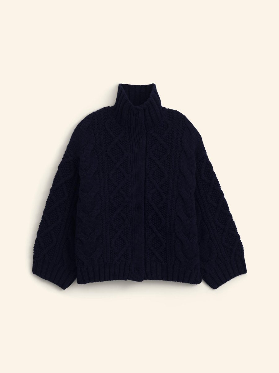 Wool-knit Sweater Cardigan