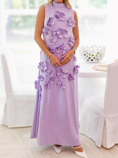 Wunderschönes ärmelloses Maxikleid mit Blumenmuster