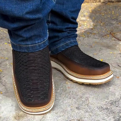 Square Toe Crocodile Boots