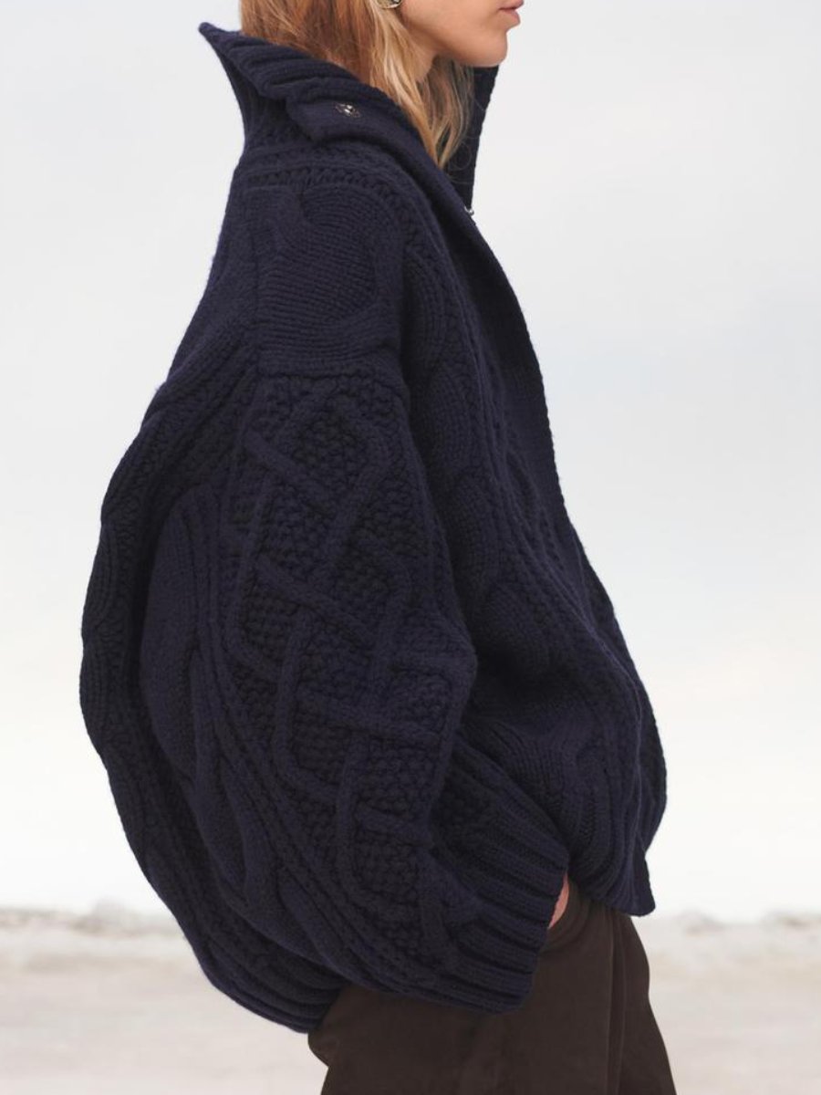 Wool-knit Sweater Cardigan