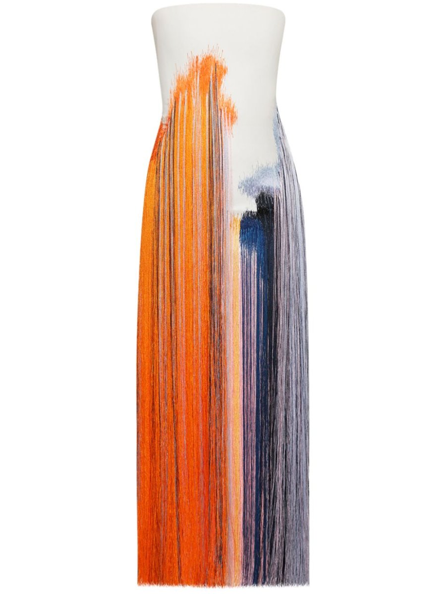 Strapless Tassel Dress