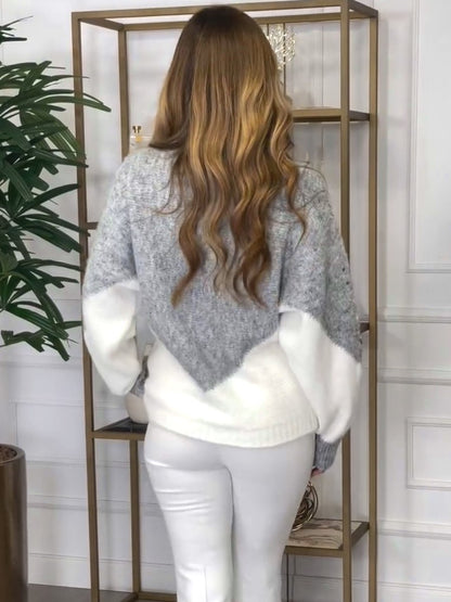 Grey Contrast Flash Sweater