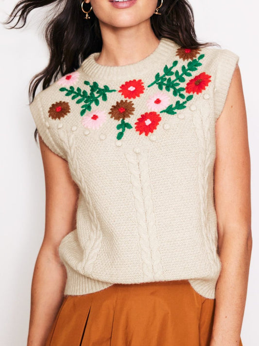 Embroidered Knitted Vest