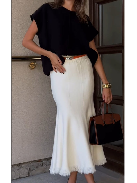 Elegant Fishtail Knit Skirt