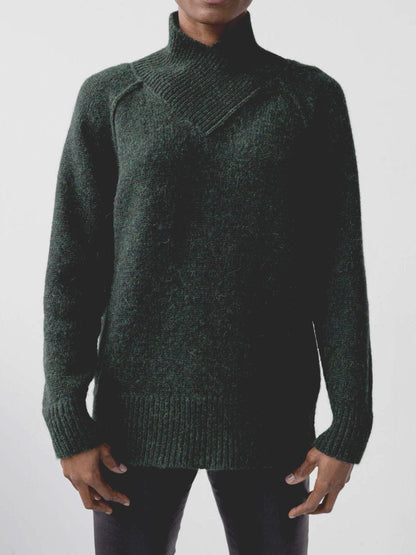 Half-neck Knitted Small V Sweater